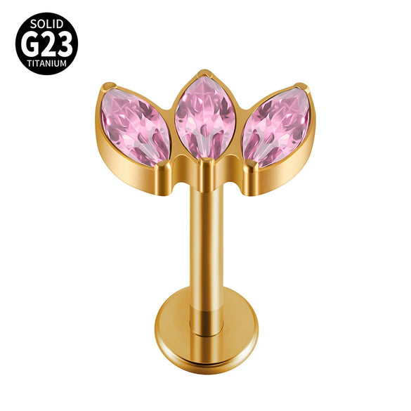 Titanium Electroplated Unisex Horse Eye Zircon Earrings And Inner Tooth Ear Bone Nail Earrings