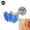 Titanium Electroplated Unisex Horse Eye Zircon Earrings And Inner Tooth Ear Bone Nail Earrings