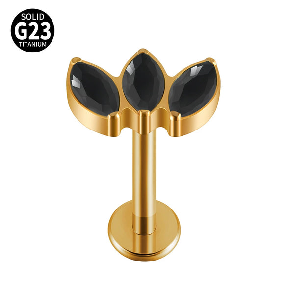 Titanium Electroplated Unisex Horse Eye Zircon Earrings And Inner Tooth Ear Bone Nail Earrings