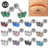 Titanium Electroplated Unisex Horse Eye Zircon Earrings And Inner Tooth Ear Bone Nail Earrings