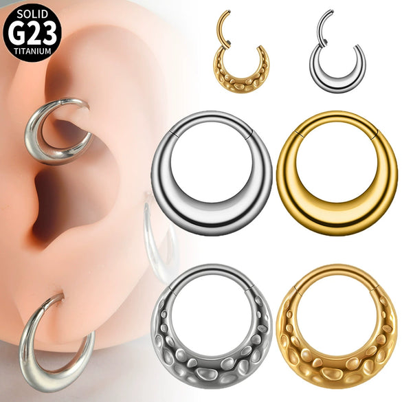Titanium Geometric Glossy Electroplated Ear Buckle Ear Ring Nose Ring Universal Piercing Jewelry