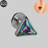 Titanium Geometric Polishing Triangle Zircon Ear Bone Nail And Lip Ring For Unisex