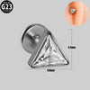 Titanium Geometric Polishing Triangle Zircon Ear Bone Nail And Lip Ring For Unisex
