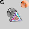 Titanium Geometric Polishing Triangle Zircon Ear Bone Nail And Lip Ring For Unisex