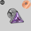 Titanium Geometric Polishing Triangle Zircon Ear Bone Nail And Lip Ring For Unisex