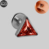 Titanium Geometric Polishing Triangle Zircon Ear Bone Nail And Lip Ring For Unisex