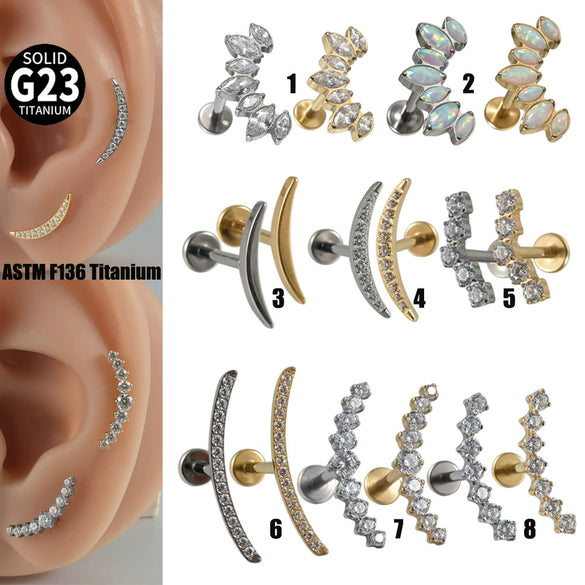 Titanium Geometric Style Polishing Lip Nail Earrings And Lip Ring Piercing Jewelry