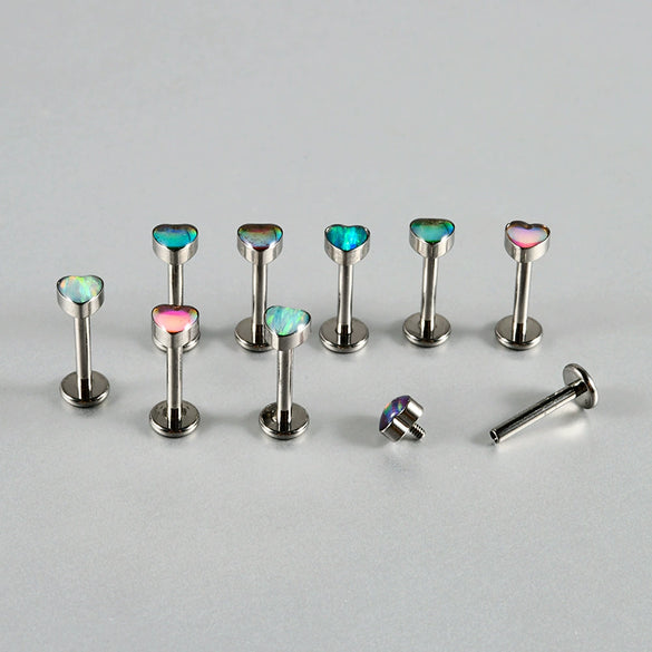 Titanium Heartshaped Puncture Earrings Jewelry With Polishing Treatment