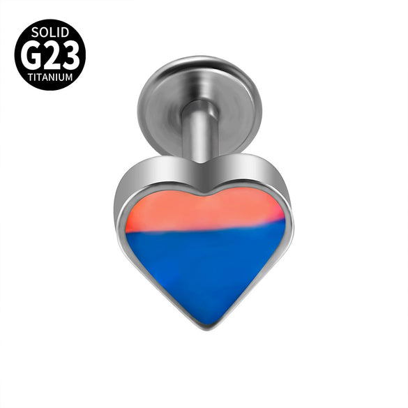 Titanium Heartshaped Puncture Earrings Jewelry With Polishing Treatment