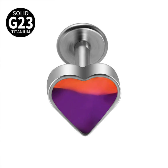 Titanium Heartshaped Puncture Earrings Jewelry With Polishing Treatment