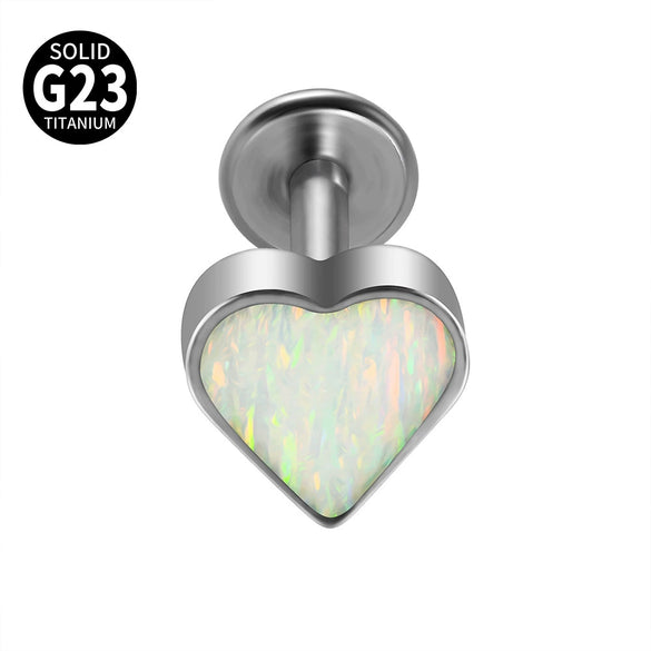 Titanium Heartshaped Puncture Earrings Jewelry With Polishing Treatment