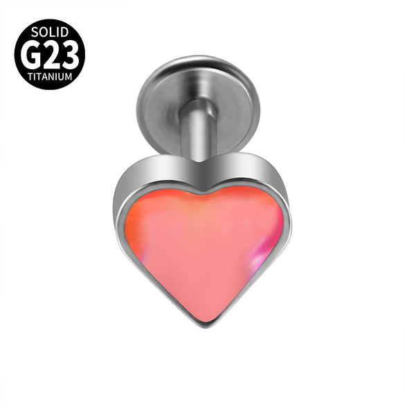 Titanium Heartshaped Puncture Earrings Jewelry With Polishing Treatment