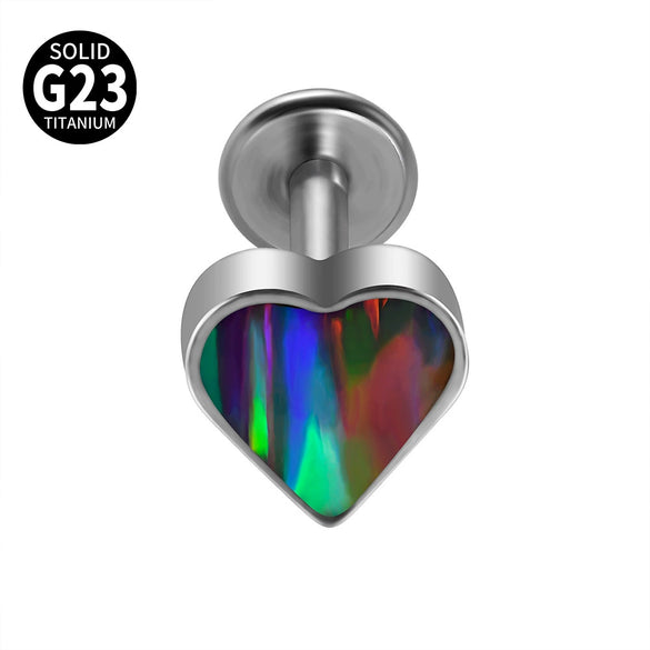 Titanium Heartshaped Puncture Earrings Jewelry With Polishing Treatment