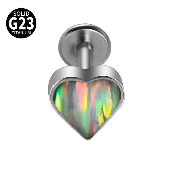 Titanium Heartshaped Puncture Earrings Jewelry With Polishing Treatment