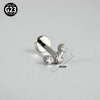 Titanium Inner Tooth Lip Nail And Lip Ring Jewelry With Geometric Pattern And Electroplating Butterfly And Dog Footprint Inlaid Zircon