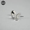 Titanium Inner Tooth Lip Nail And Lip Ring Jewelry With Geometric Pattern And Electroplating Butterfly And Dog Footprint Inlaid Zircon