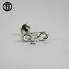 Titanium Inner Tooth Lip Nail And Lip Ring Jewelry With Geometric Pattern And Electroplating Butterfly And Dog Footprint Inlaid Zircon