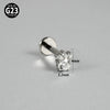 Titanium Inner Tooth Lip Nail And Lip Ring Jewelry With Geometric Pattern And Electroplating Butterfly And Dog Footprint Inlaid Zircon