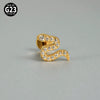 Titanium Inner Tooth Lip Nail And Lip Ring Jewelry With Geometric Pattern And Electroplating Butterfly And Dog Footprint Inlaid Zircon