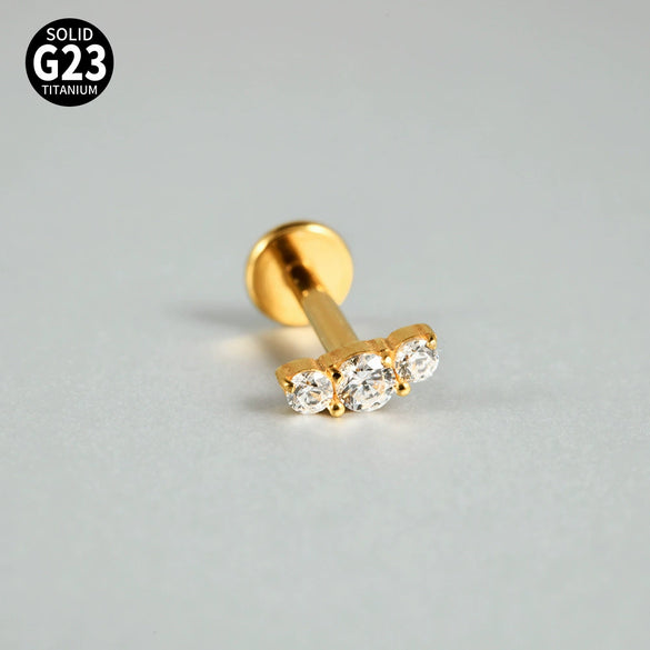 Titanium Inner Tooth Lip Nail And Lip Ring Jewelry With Geometric Pattern And Electroplating Butterfly And Dog Footprint Inlaid Zircon