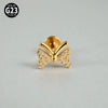 Titanium Inner Tooth Lip Nail And Lip Ring Jewelry With Geometric Pattern And Electroplating Butterfly And Dog Footprint Inlaid Zircon
