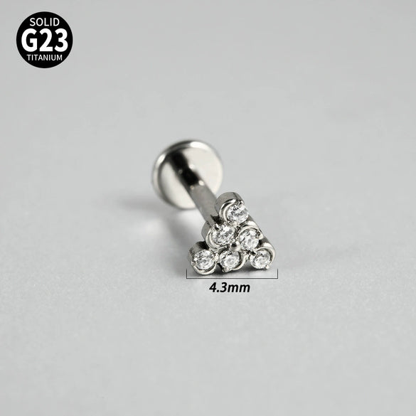 Titanium Inner Tooth Lip Nail And Lip Ring Jewelry With Geometric Pattern And Electroplating Butterfly And Dog Footprint Inlaid Zircon