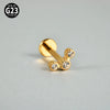 Titanium Inner Tooth Lip Nail And Lip Ring Jewelry With Geometric Pattern And Electroplating Butterfly And Dog Footprint Inlaid Zircon