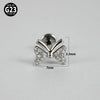 Titanium Inner Tooth Lip Nail And Lip Ring Jewelry With Geometric Pattern And Electroplating Butterfly And Dog Footprint Inlaid Zircon