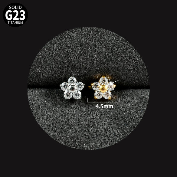 Titanium Inner Tooth Lip Nail And Lip Ring Jewelry With Geometric Pattern And Electroplating Treatment
