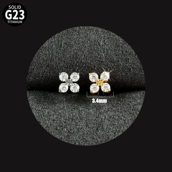 Titanium Inner Tooth Lip Nail And Lip Ring Jewelry With Geometric Pattern And Electroplating Treatment
