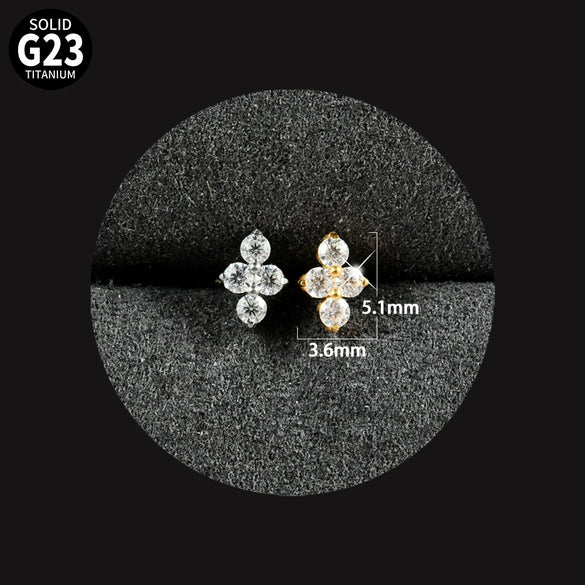 Titanium Inner Tooth Lip Nail And Lip Ring Jewelry With Geometric Pattern And Electroplating Treatment