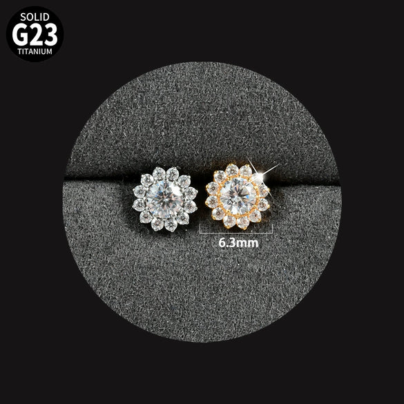 Titanium Inner Tooth Lip Nail And Lip Ring Jewelry With Geometric Pattern And Electroplating Treatment