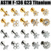 Titanium Inner Tooth Lip Nail And Lip Ring Jewelry With Geometric Pattern And Electroplating Treatment