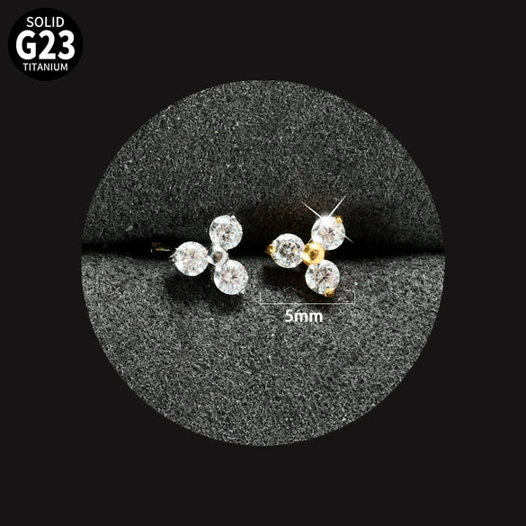 Titanium Inner Tooth Lip Nail And Lip Ring Jewelry With Geometric Pattern And Electroplating Treatment