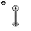Titanium Inner Tooth Lip Nail Round Ball Lip Ring Ear Bone Nail With Polishing
