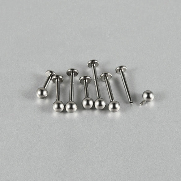 Titanium Inner Tooth Lip Nail Round Ball Lip Ring Ear Bone Nail With Polishing