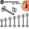 Titanium Inner Tooth Lip Nail Round Ball Lip Ring Ear Bone Nail With Polishing