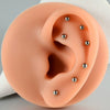 Titanium Inner Tooth Lip Nail Round Ball Lip Ring Ear Bone Nail With Polishing