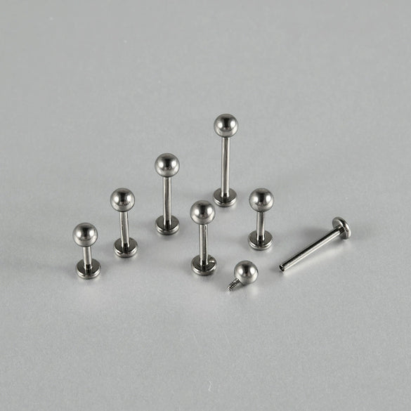 Titanium Inner Tooth Lip Nail Round Ball Lip Ring Ear Bone Nail With Polishing