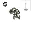 Titanium Insects Pattern Threadless Insert Earrings With Electroplating