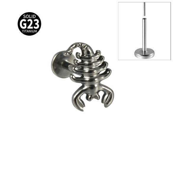 Titanium Insects Pattern Threadless Insert Earrings With Electroplating
