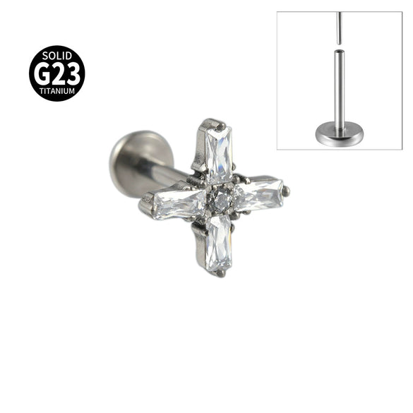 Titanium Insects Pattern Threadless Insert Earrings With Electroplating