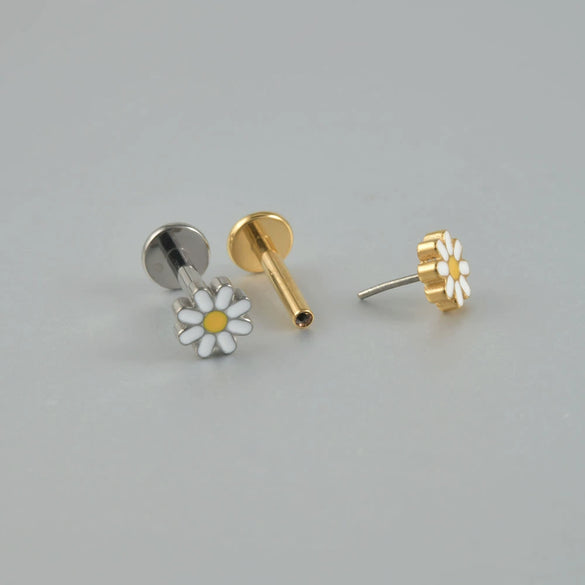 Titanium Insects Pattern Threadless Insert Earrings With Electroplating