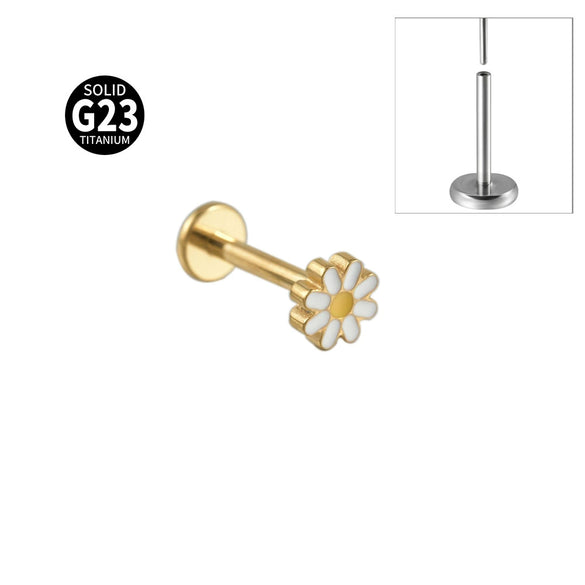 Titanium Insects Pattern Threadless Insert Earrings With Electroplating