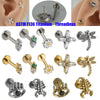 Titanium Insects Pattern Threadless Insert Earrings With Electroplating