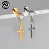 Titanium Jewelry With Geometric Style Electroplated Sword Pendant And Piercing Accessories