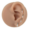 Titanium Lip Nail Ear Bone Nail Fashion Piercing Earrings With Serpentine Pattern And Zircon Design