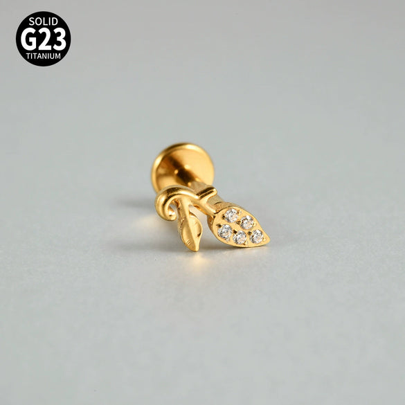 Titanium Lip Nail Ear Nail Puncture Decoration With Tshaped Rod And The Crown Pattern Electroplated