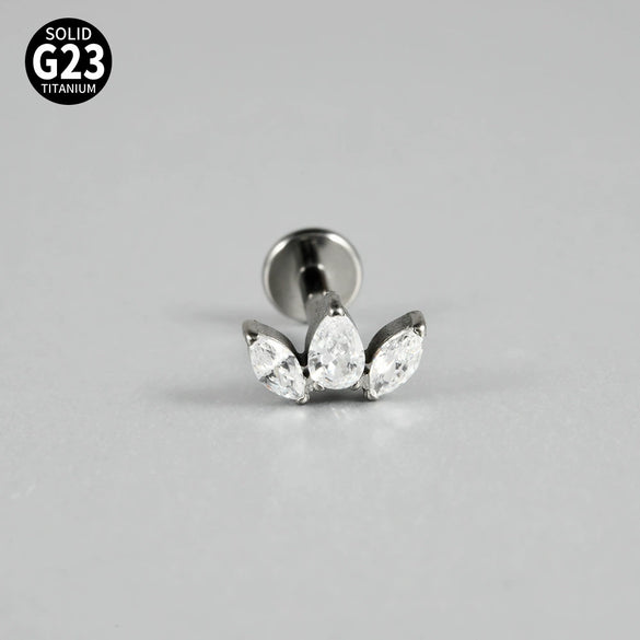Titanium Lip Nail Ear Nail Puncture Decoration With Tshaped Rod And The Crown Pattern Electroplated