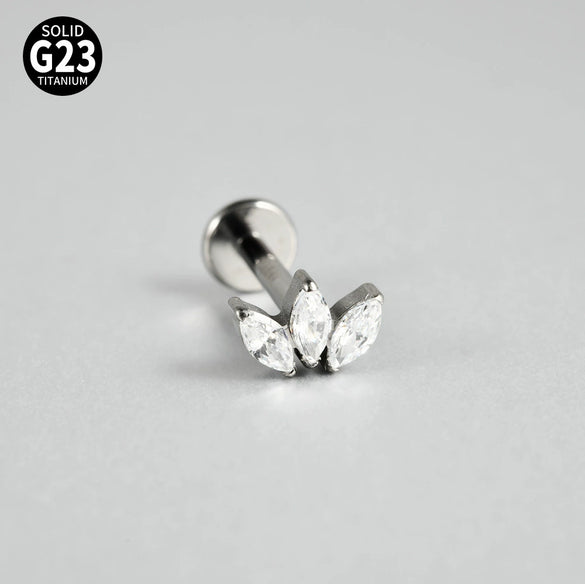 Titanium Lip Nail Ear Nail Puncture Decoration With Tshaped Rod And The Crown Pattern Electroplated